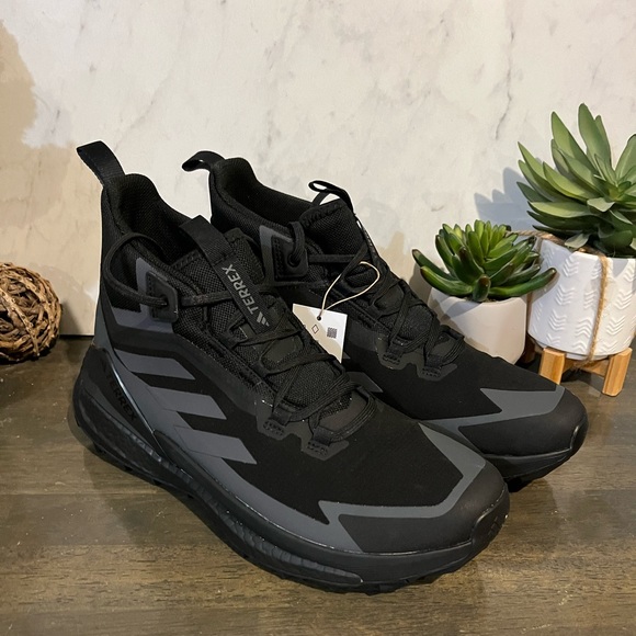 adidas Terrex Free Hiker GoreTex 2.0 Hiking Shoes Triple Black - Picture 10 of 12